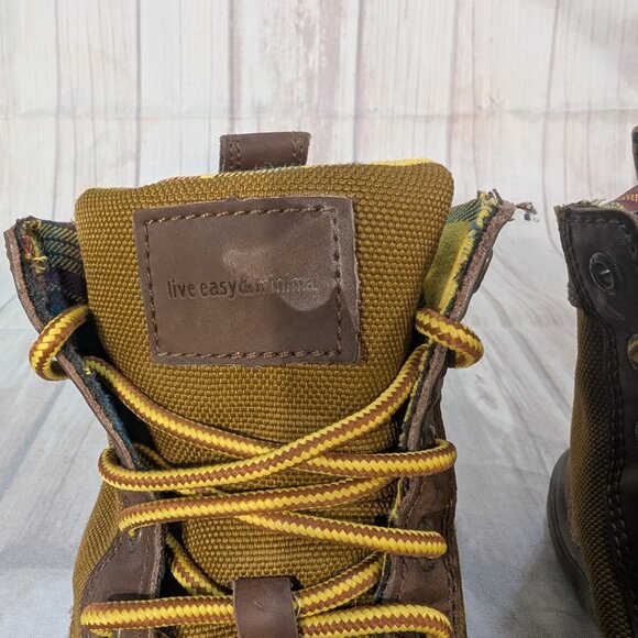 Lems Boulder Buckeye Size 41 Brown Canvas Casual Lace-Up Hiking Ankle Bootie - Picture 2 of 10